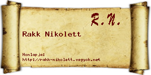 Rakk Nikolett névjegykártya